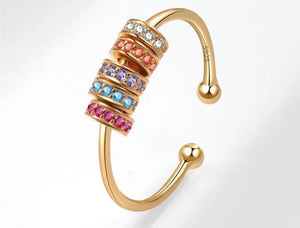 Rainbow Beads Anxiety Rings