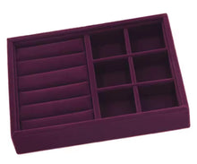 Load image into Gallery viewer, Elegant Purple Velvet Stackable Jewellery Tray
