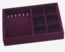 Load image into Gallery viewer, Elegant Purple Velvet Stackable Jewellery Tray
