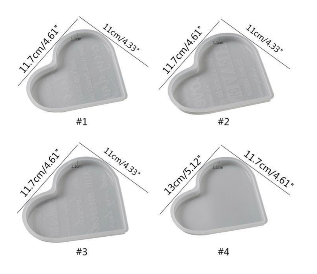4 Piece Heart Moulds